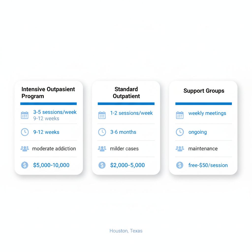 Infographic illustrating comparison of drug rehab programs in Houston